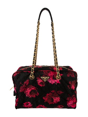 Prada Enameled Metal Triangle Shoulder Bag