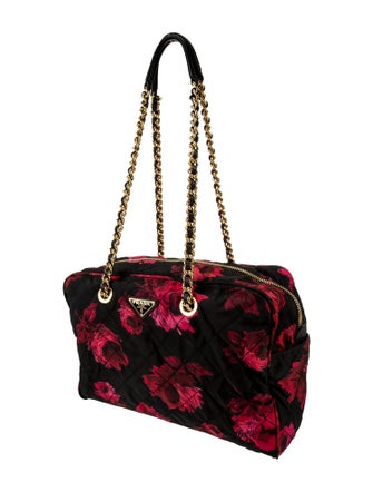 Prada Enameled Metal Triangle Shoulder Bag