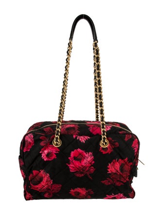 Prada Enameled Metal Triangle Shoulder Bag