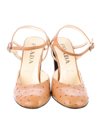 Prada Ostrich Slingback Pumps