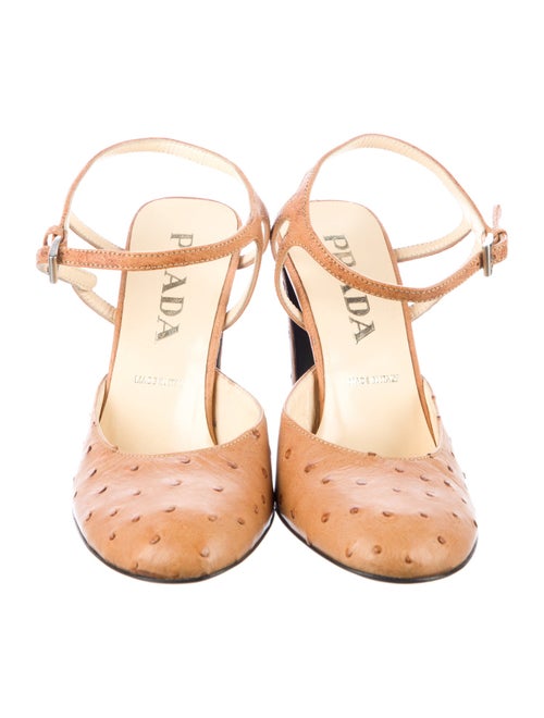 Prada Ostrich Slingback Pumps