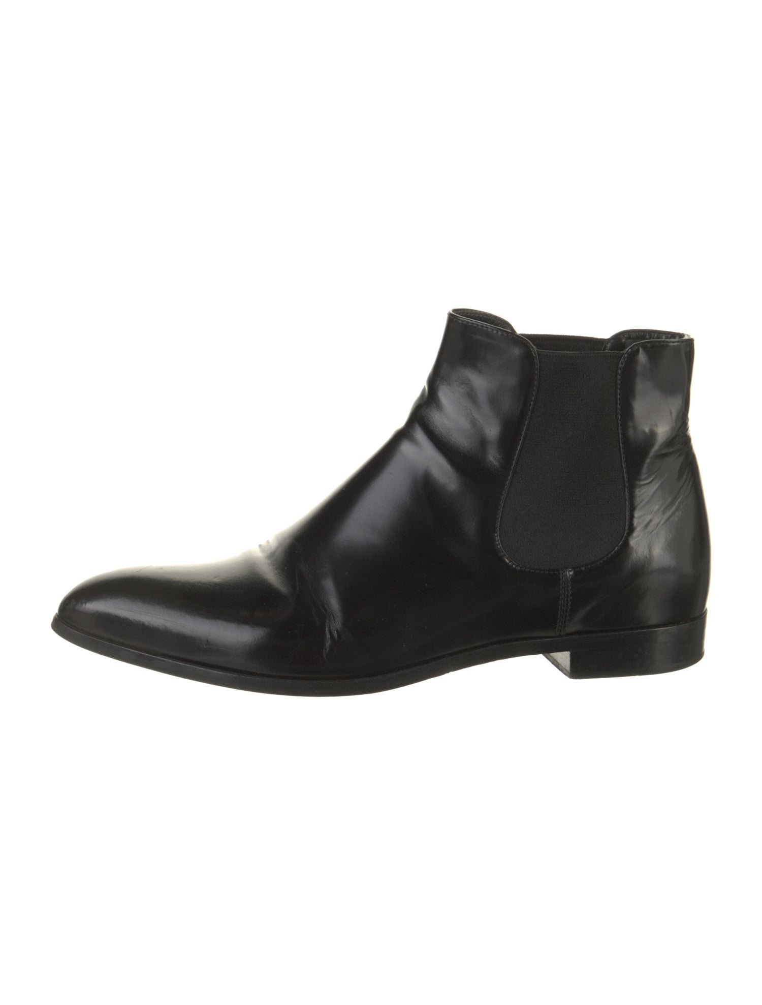 Prada Patent Leather Chelsea Boots