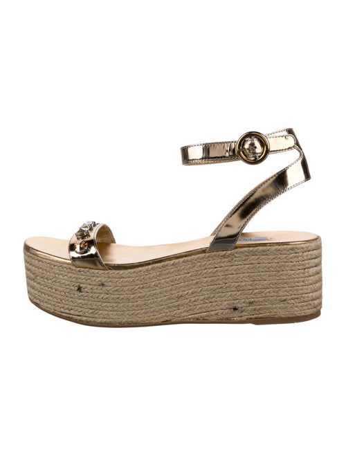 Prada Leather Colorblock Pattern Espadrilles