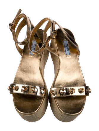 Prada Leather Colorblock Pattern Espadrilles