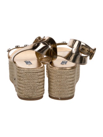 Prada Leather Colorblock Pattern Espadrilles