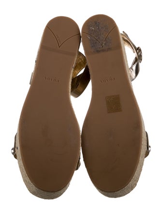 Prada Leather Colorblock Pattern Espadrilles