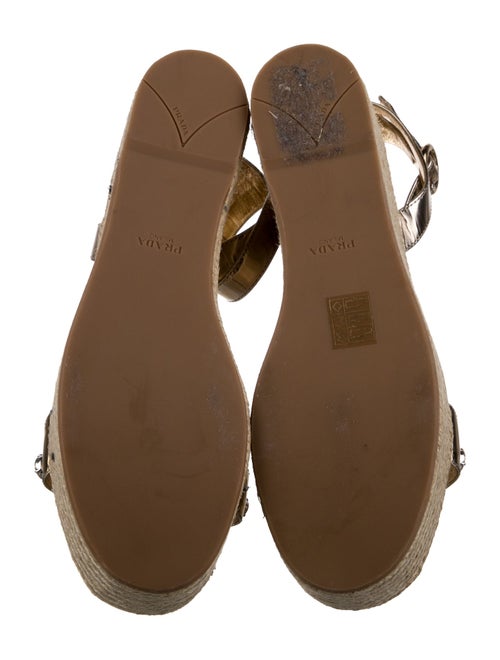 Prada Leather Colorblock Pattern Espadrilles