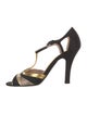 Prada Satin Animal Print T-Strap Sandals