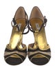 Prada Satin Animal Print T-Strap Sandals