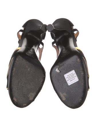 Prada Satin Animal Print T-Strap Sandals