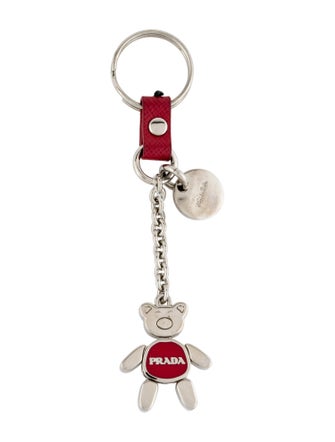 Prada Silver Teddy Bear Keychain