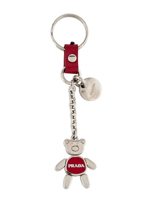 Prada Silver Teddy Bear Keychain