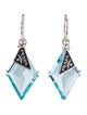Prada Triangle Charm Glass Drop Earrings