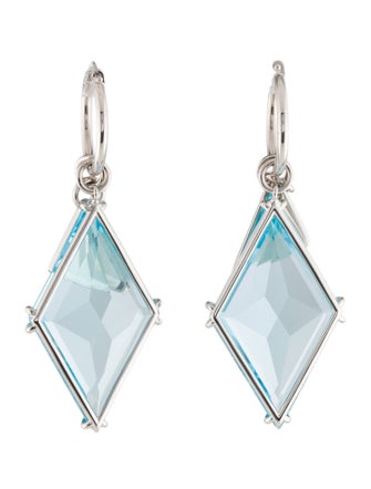 Prada Triangle Charm Glass Drop Earrings