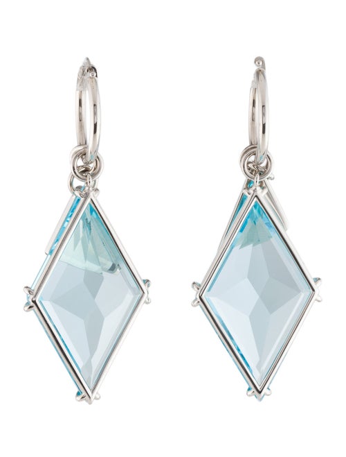 Prada Triangle Charm Glass Drop Earrings