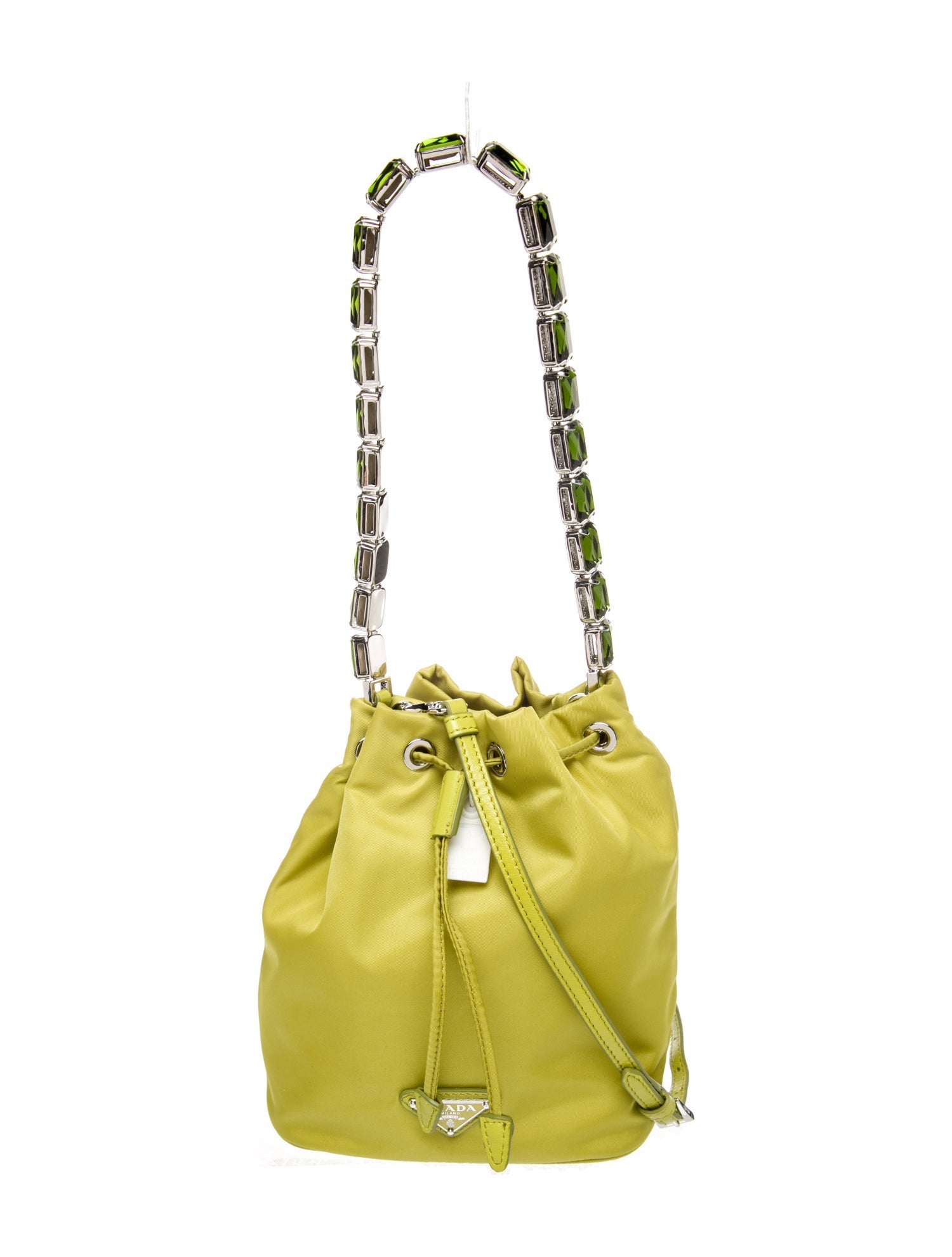 Prada Nylon Re-Nylon Jeweled Bucket Bag