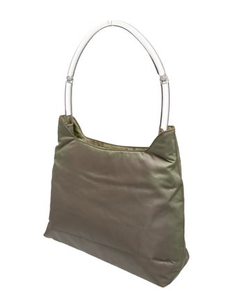 Prada Enameled Metal Triangle Shoulder Bag