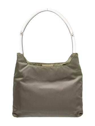 Prada Enameled Metal Triangle Shoulder Bag