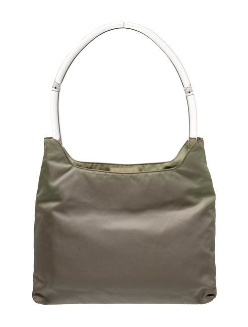 Prada Enameled Metal Triangle Shoulder Bag