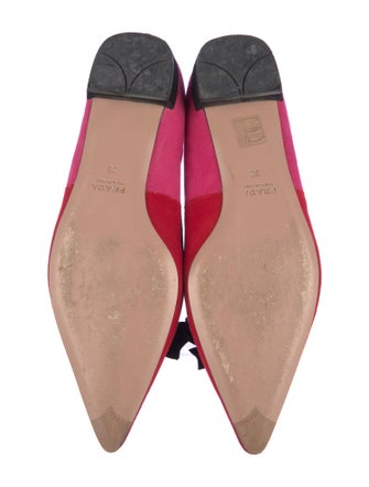 Prada Suede Bow Accents Ballet Flats