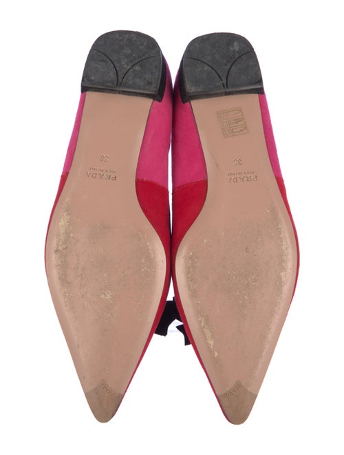 Prada Suede Bow Accents Ballet Flats