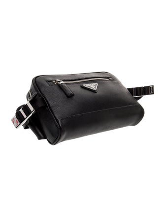 Prada Enameled Metal Triangle Belt Bag