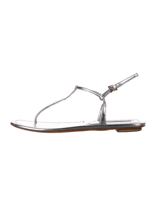 Prada Leather T-Strap Sandals