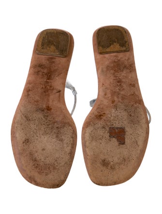 Prada Leather T-Strap Sandals