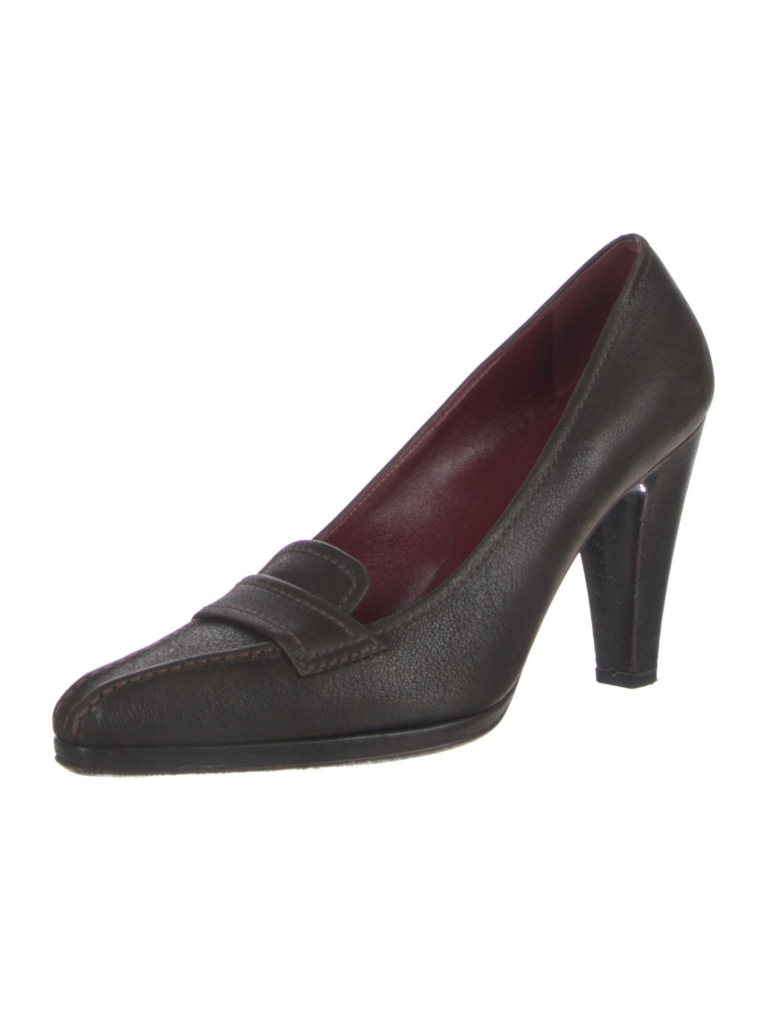 Prada Leather Whipstitch Trim Pumps