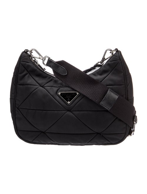 Prada Enameled Metal Triangle Re-Nylon Padded