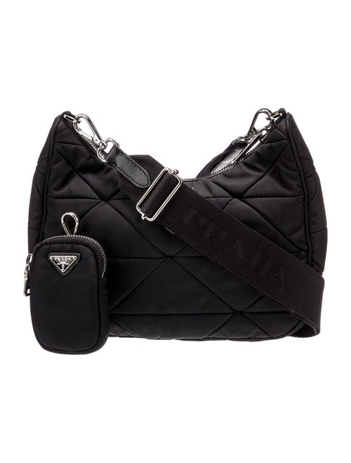 Prada Enameled Metal Triangle Re-Nylon Padded