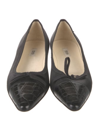 Prada Satin Bow Accents Flats