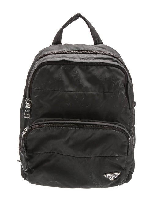 Prada Enameled Metal Triangle Backpack