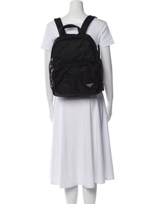 Prada Enameled Metal Triangle Backpack