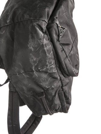 Prada Enameled Metal Triangle Backpack
