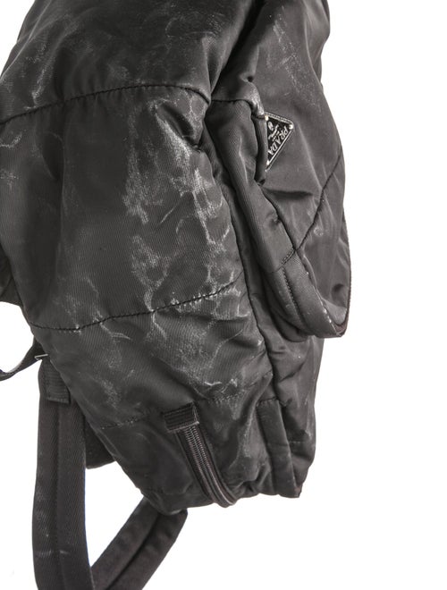Prada Enameled Metal Triangle Backpack