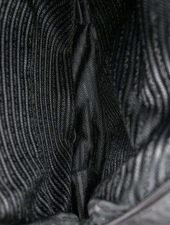 Prada Enameled Metal Triangle Backpack