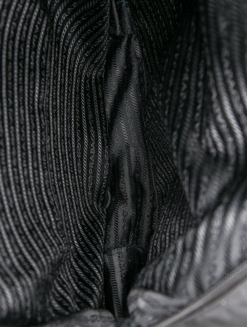 Prada Enameled Metal Triangle Backpack