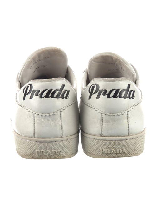 Prada Leather Graphic Print Sneakers