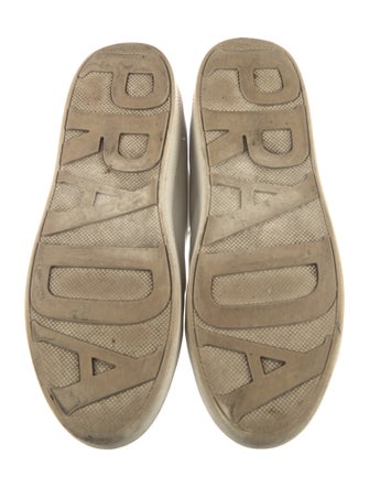 Prada Leather Graphic Print Sneakers