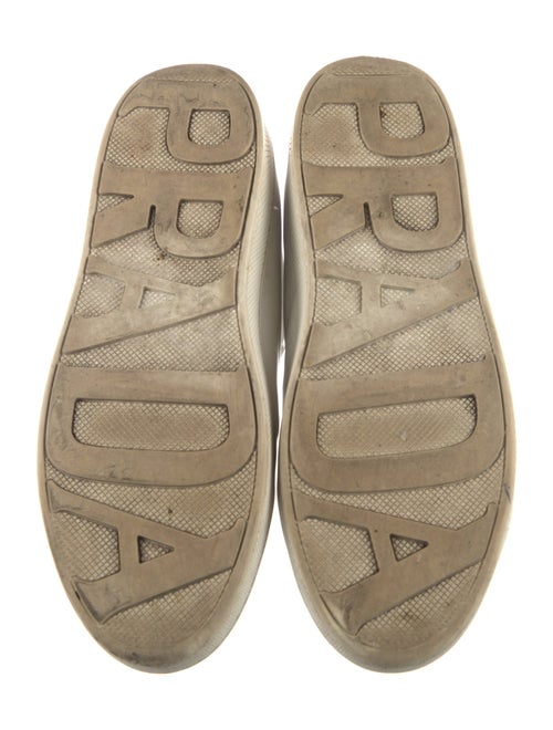 Prada Leather Graphic Print Sneakers