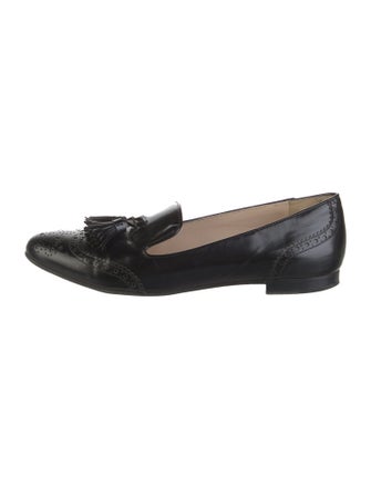 Prada Patent Leather Lasercut Accents Loafers