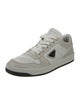 Prada Enameled Metal Triangle Leather Sneakers