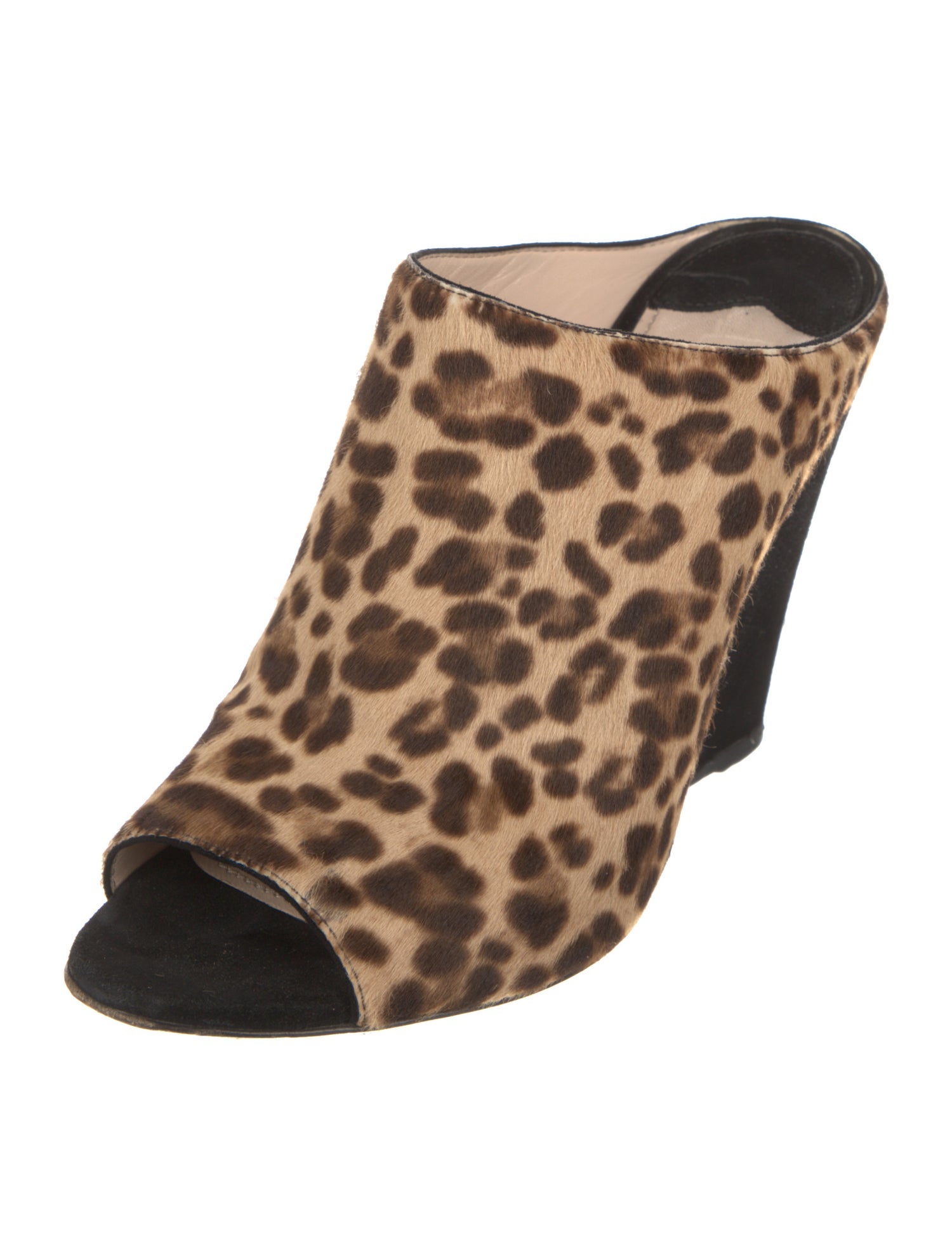 Prada Ponyhair Animal Print Slides