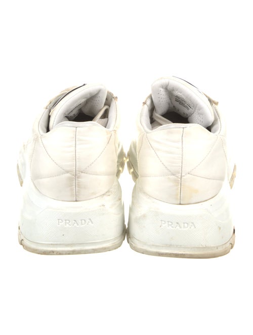 Prada Enameled Metal Triangle Nylon Sneakers
