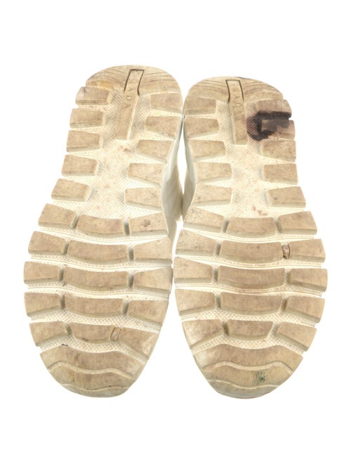 Prada Enameled Metal Triangle Nylon Sneakers