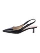 Prada Patent Leather Bow Accents Slingback Pumps