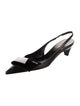 Prada Leather Bow Accents Slingback Pumps