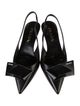 Prada Leather Bow Accents Slingback Pumps