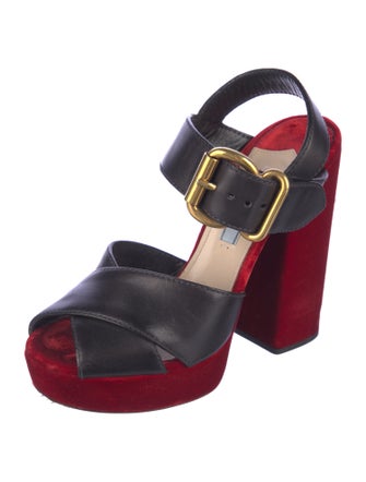 Prada Leather Slingback Sandals